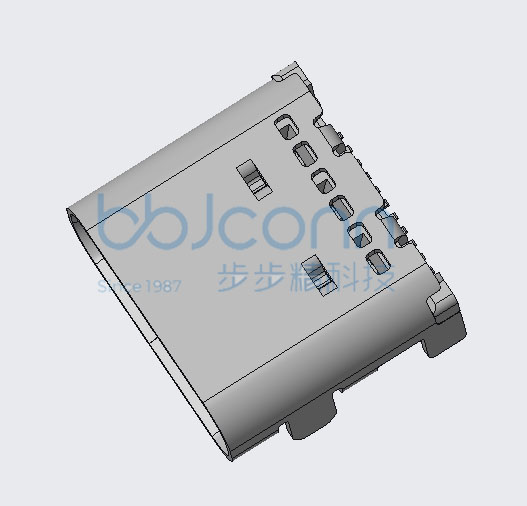 TYPE-C 24P 母座 L=7.90 CH=1.68 板上四脚插 带柱 脚长0.5 端子双排SMT