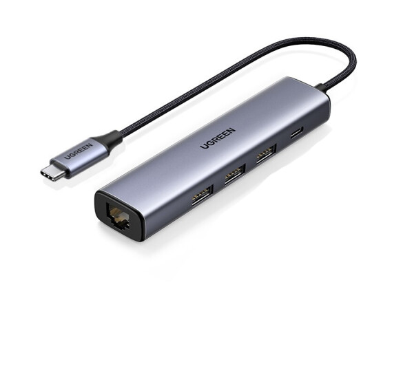 绿联20932-TYPE-C转3口USB3.0+千兆网口 0.2米