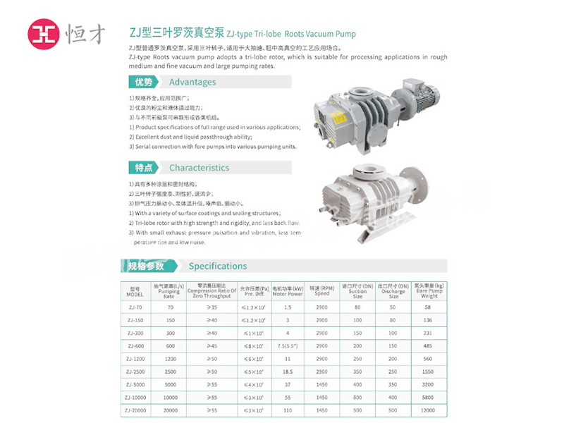 螺桿真空泵參數(shù),三葉羅茨真空泵