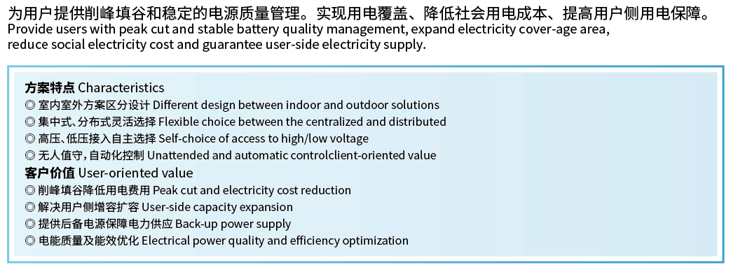 用户侧储能解决计划