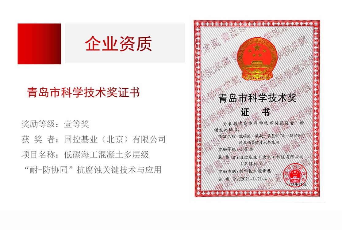 青島市科學技術獎證書 青島市科學技術獎證書