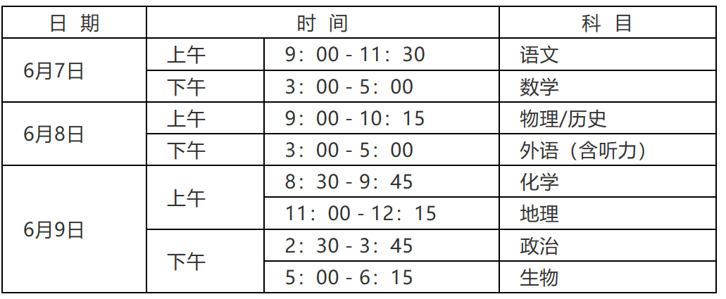 長沙市2023年普通高考參考溫馨提示