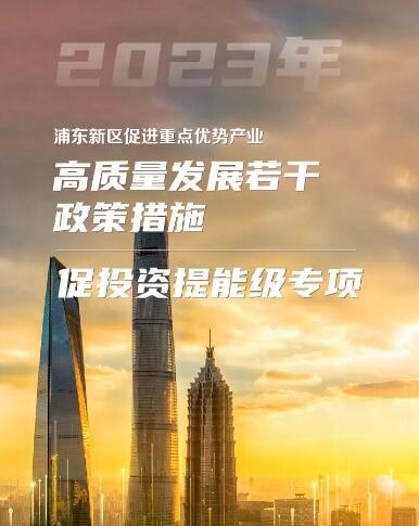 【政策动态】浦东新区促进重点优势产业高质量发展若干政策措施促投资提能级专项