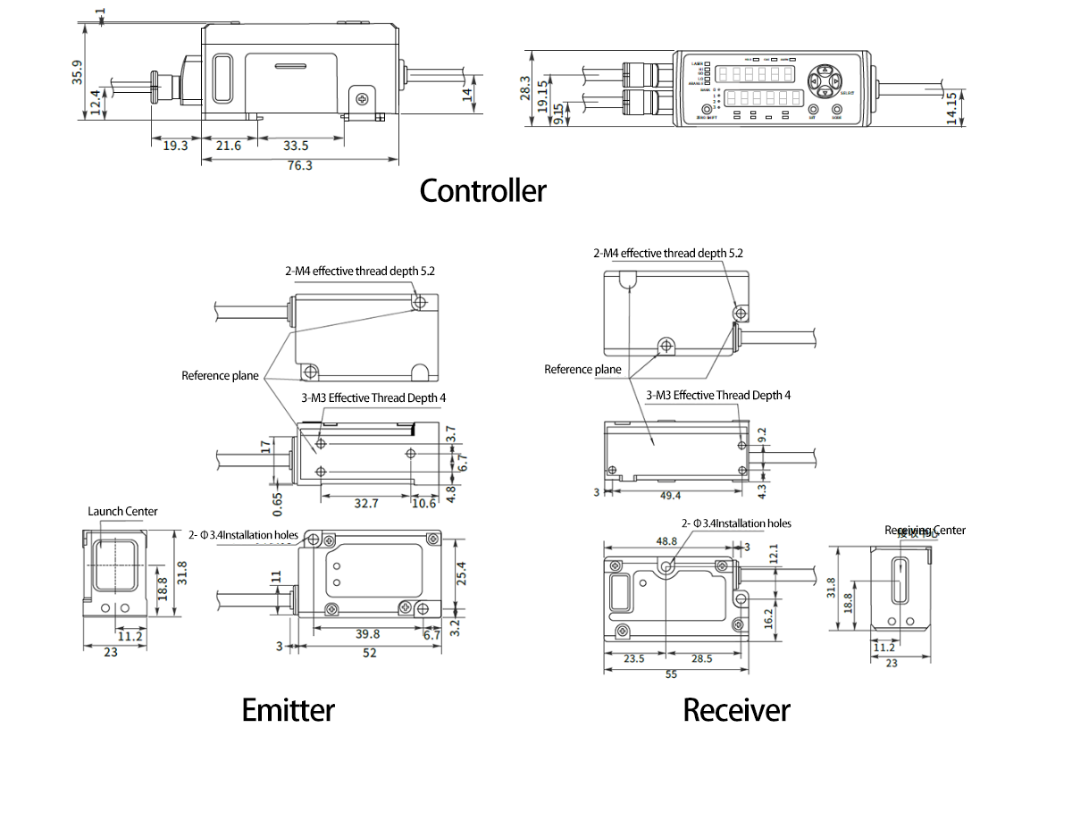 CCD wire diameter measurement sensor