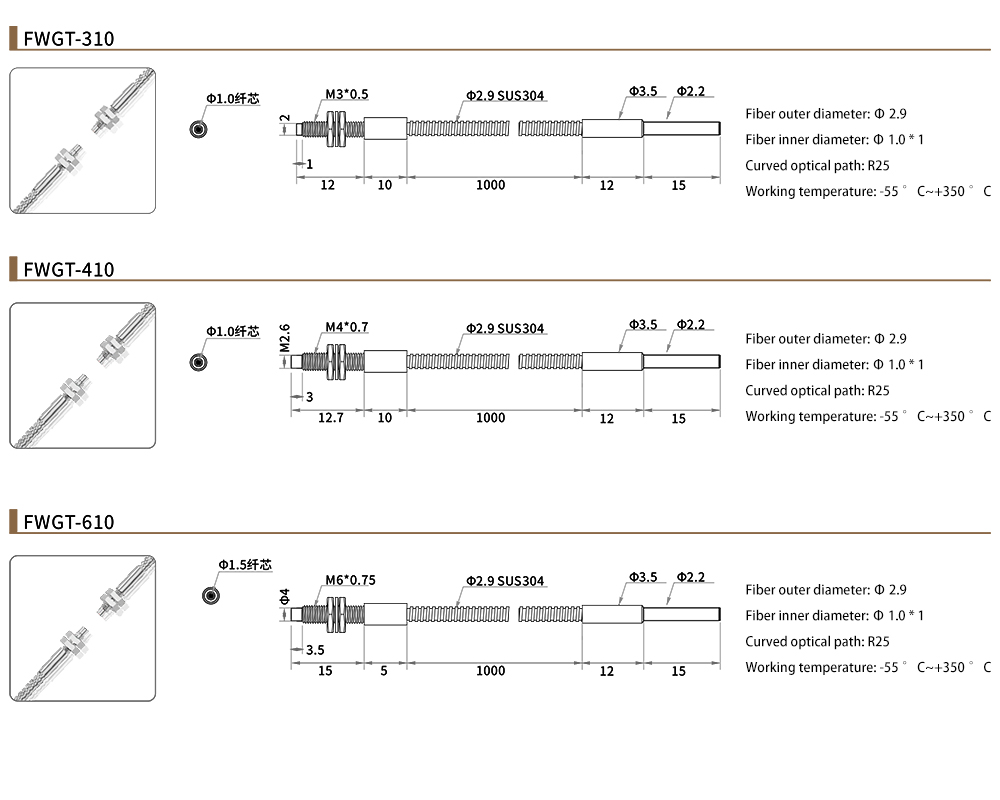 Opposite type - resistant to high temperature of 350 degrees