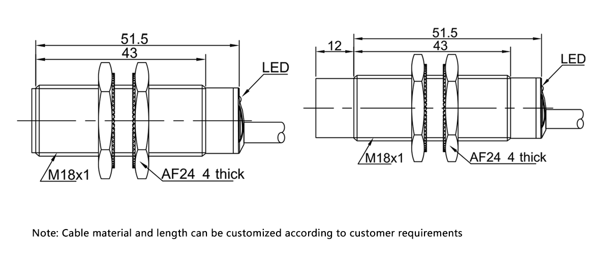 Cylindrical proximity switch