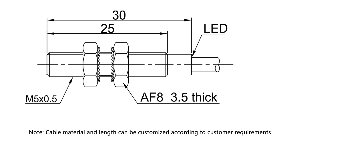 Cylindrical proximity switch