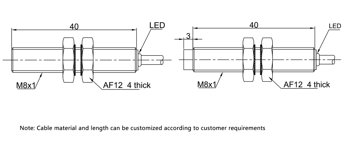 Cylindrical proximity switch