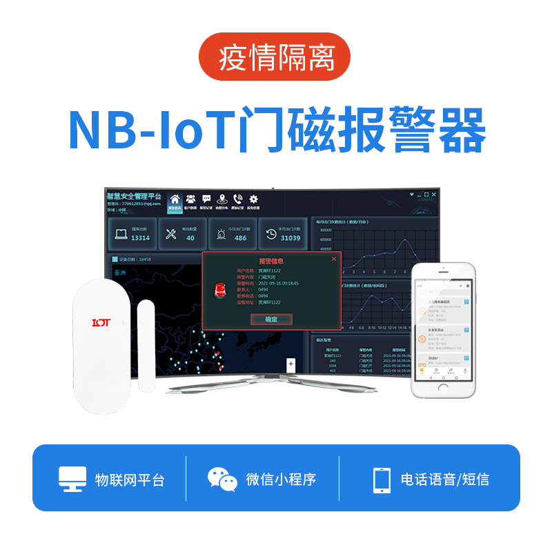 居家隔离门磁报警解决方案