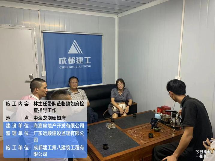 2023年7月，副总经理兼办公室主任林秋娜带队，与技术总工陈伟才、总工室肖建新前往惠州臻如府检查指导工作。