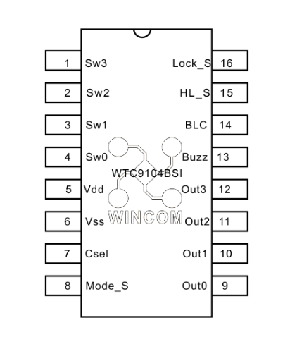 四通道触摸感应按键芯片WTC9104BSI