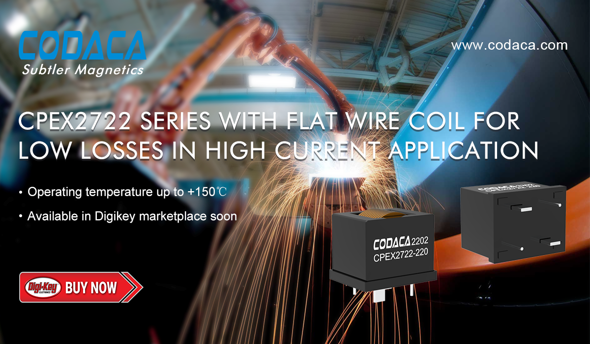 New Power Inductor with 95A High Saturation Current and 3.6mΩ DCR