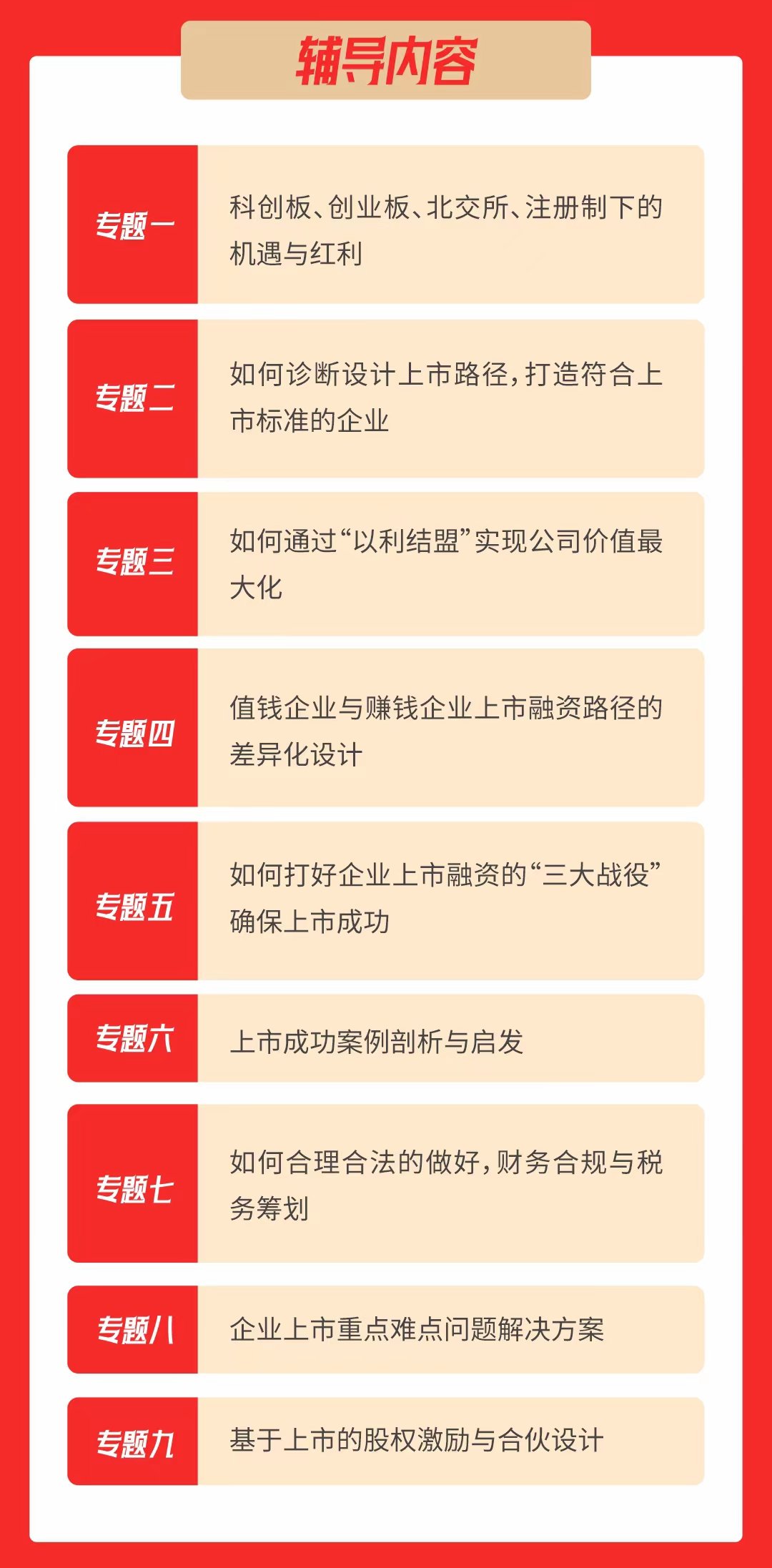 中小企业上市与融资——专项辅导班