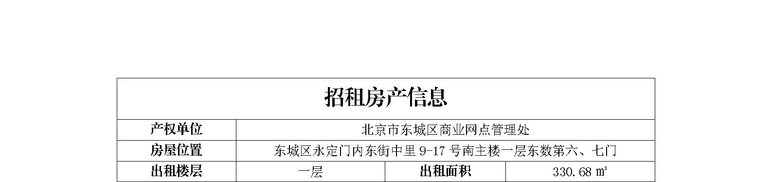 东城区永定门内东街中里9-17号南主楼招商信息