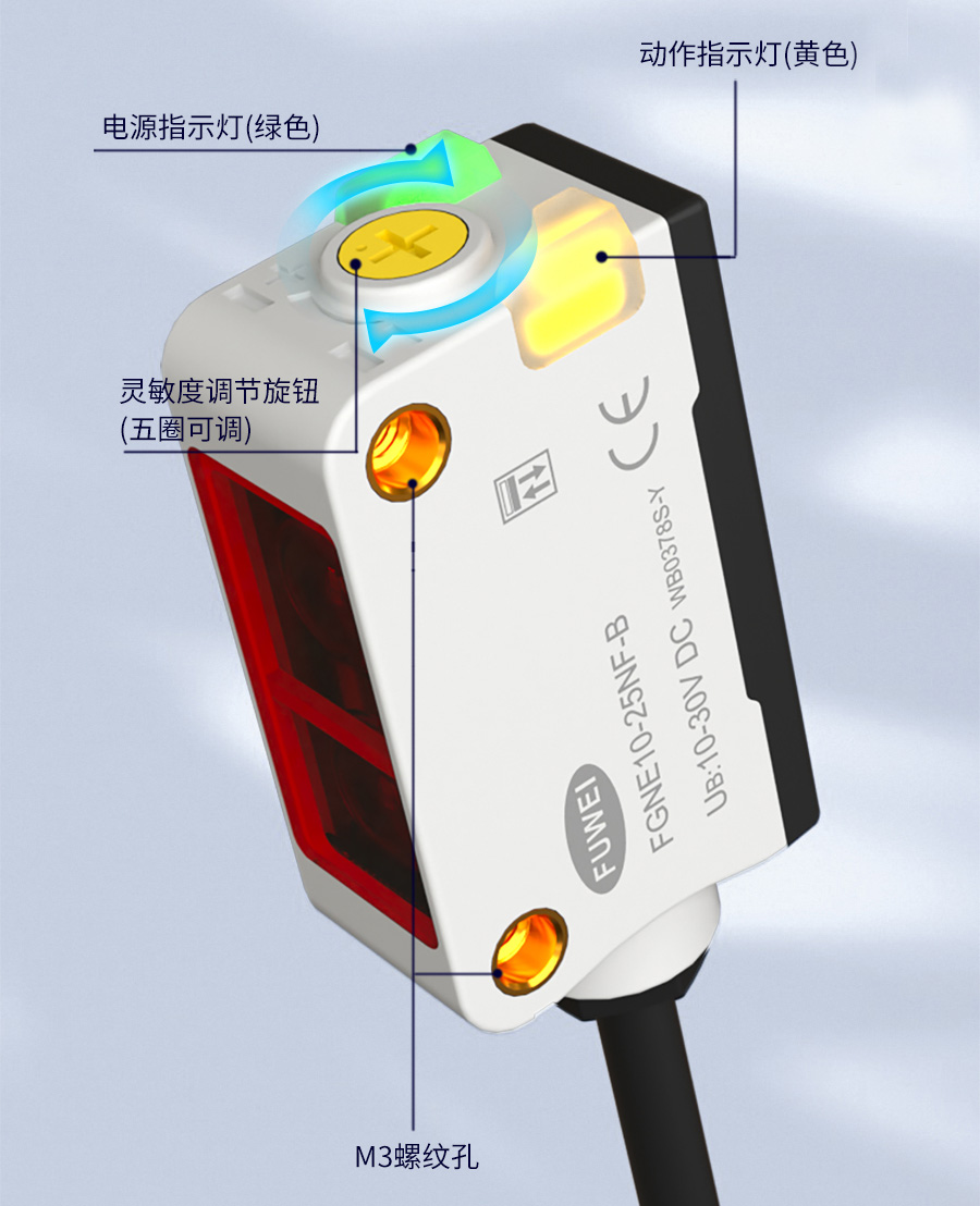 Not afraid of color change, background suppression photoelectric anti-interference ability