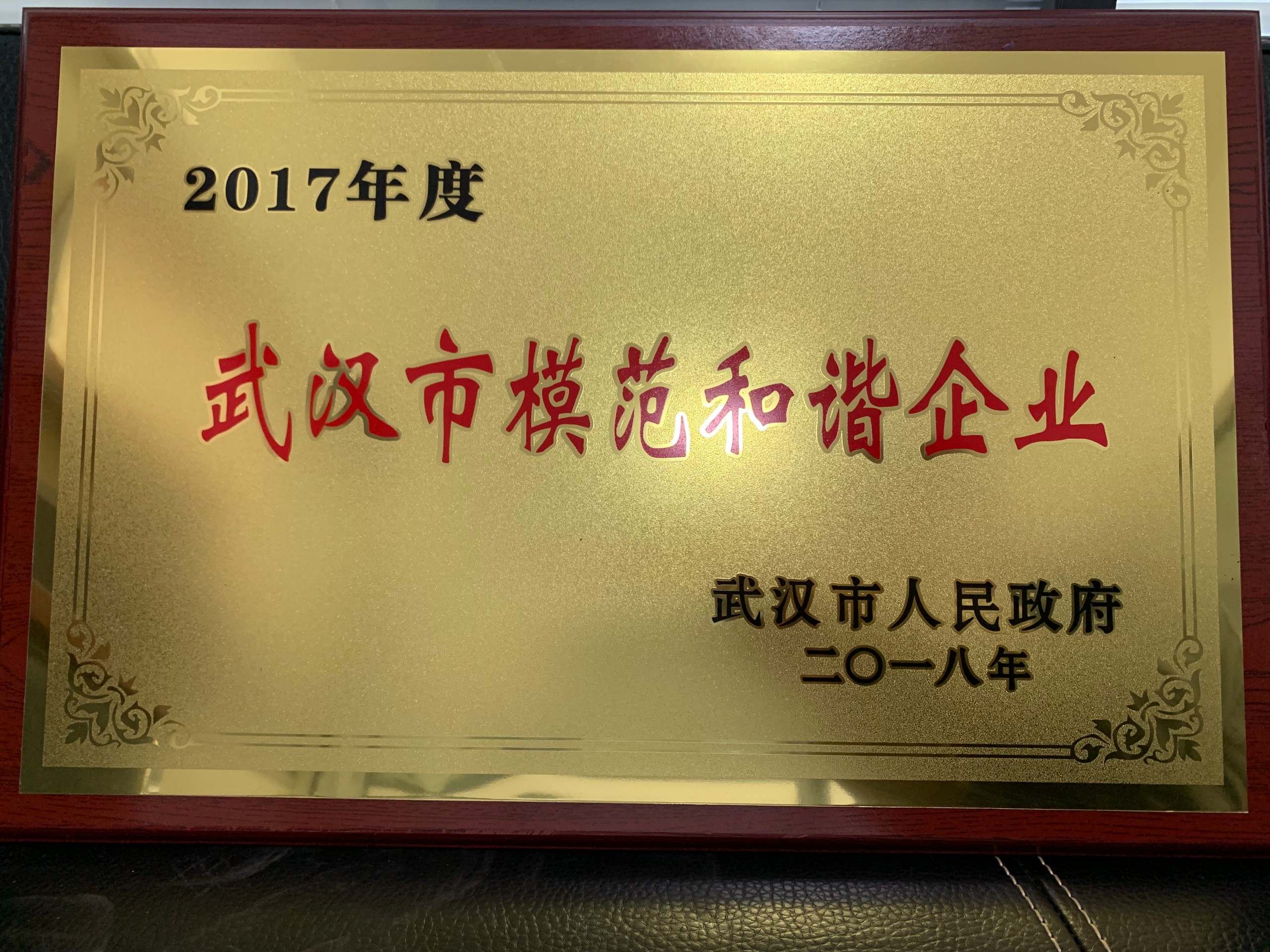 2017年度武漢市模范和諧企業(yè)