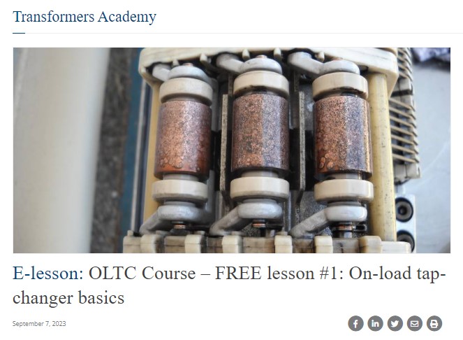 E-lesson: OLTC Course – FREE lesson #1: On-load tap-changer basics