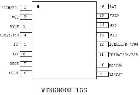  WTK6900H-24SS speech recognition chip module ic