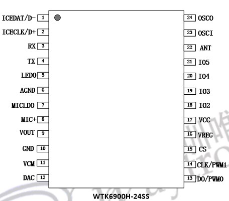  WTK6900H-24SS speech recognition chip module ic