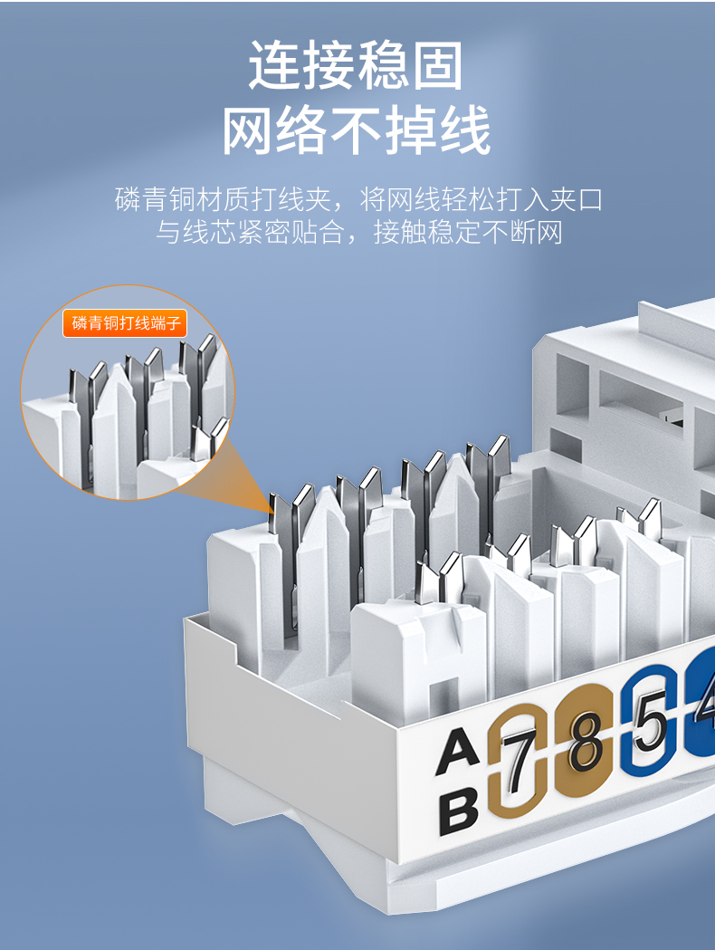 【P800超五类】晶华超五类模块百兆网络模块 福禄克过测试