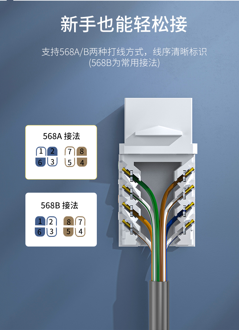 【P800超五类】晶华超五类模块百兆网络模块 福禄克过测试