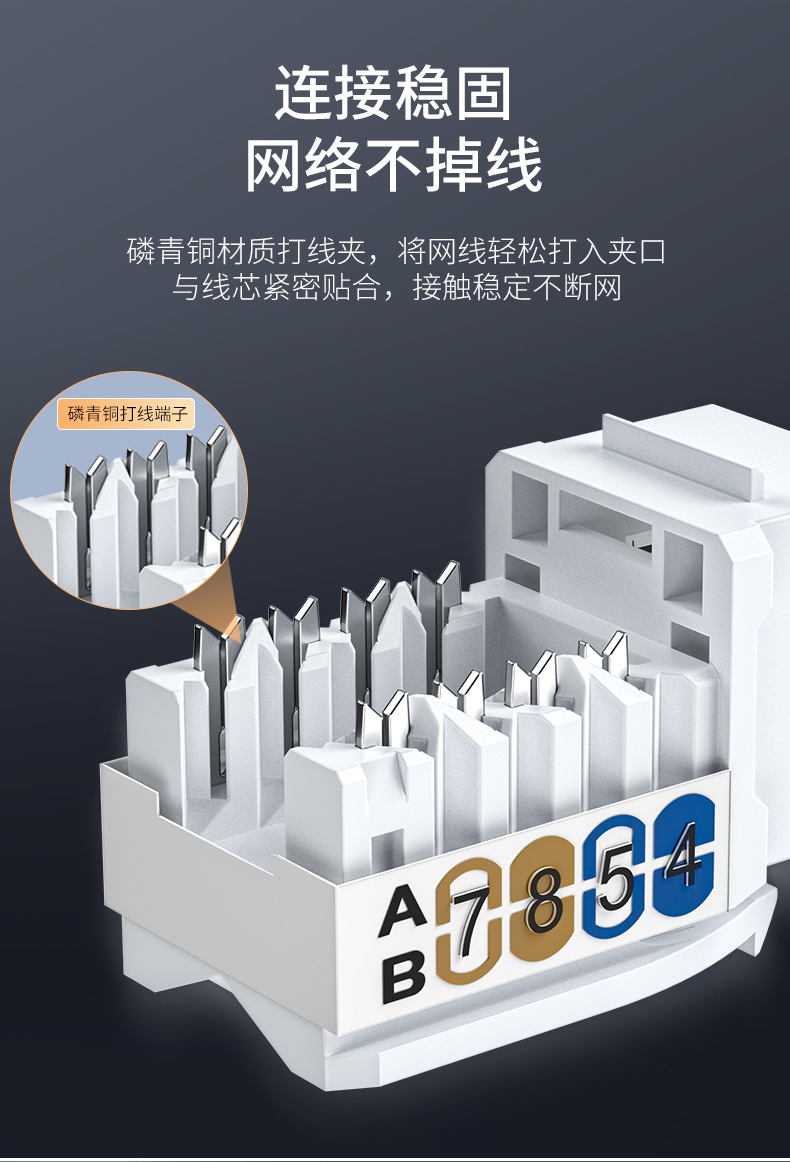 【P803六类】晶华超六类模块千兆网络模块 福禄克过测试