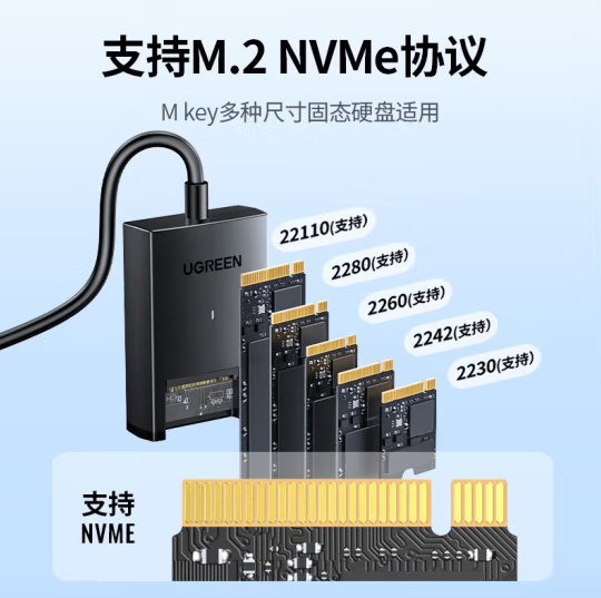 绿联15603 TYPE-C转M.2NVME易驱线