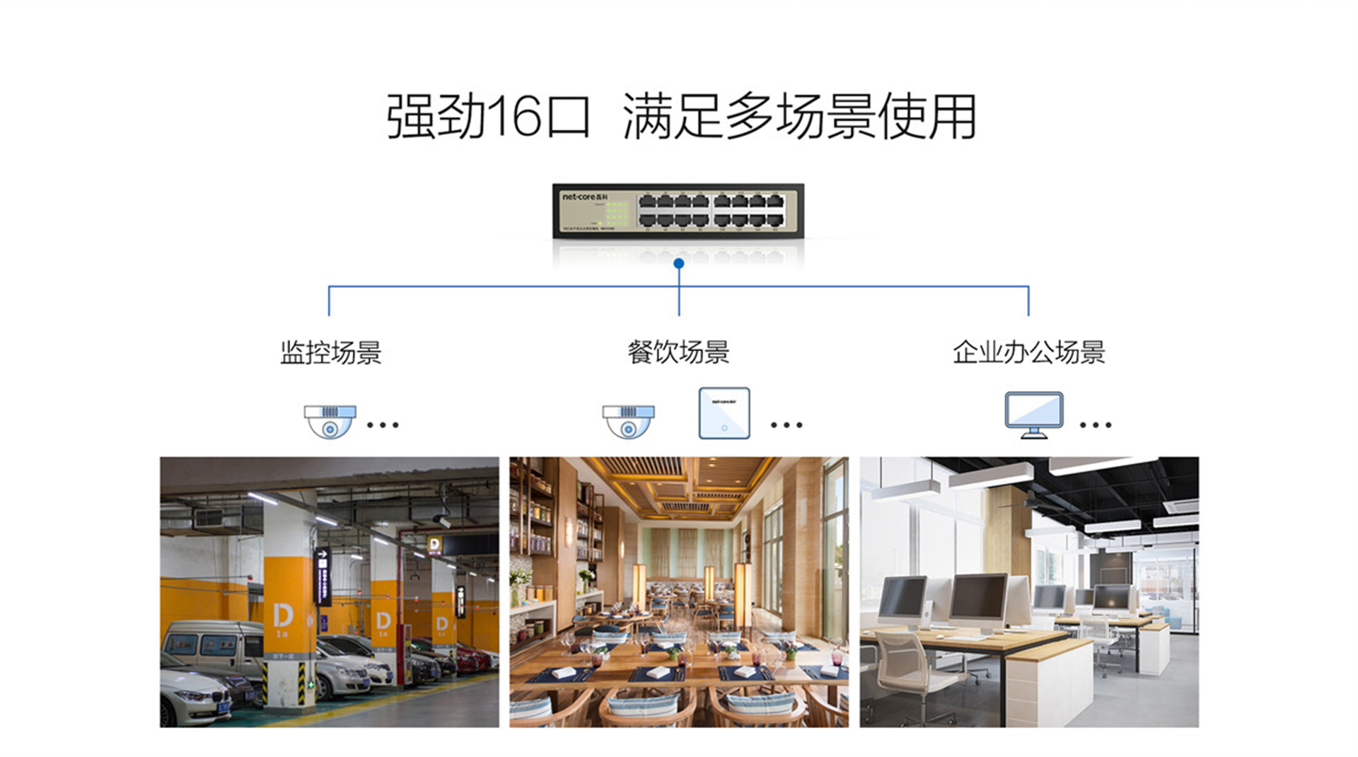 磊科NS1316C 钢壳16口千兆10寸桌面式交换机