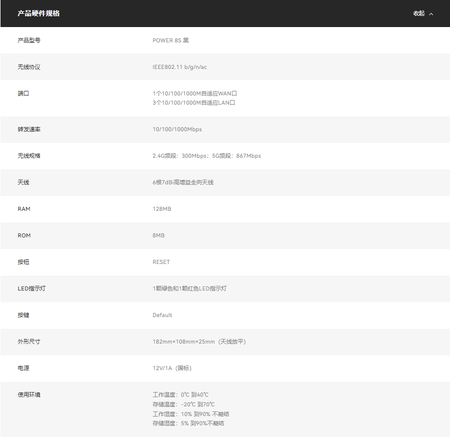 磊科POWER 8S 6天线1200M千兆智能无线路由器