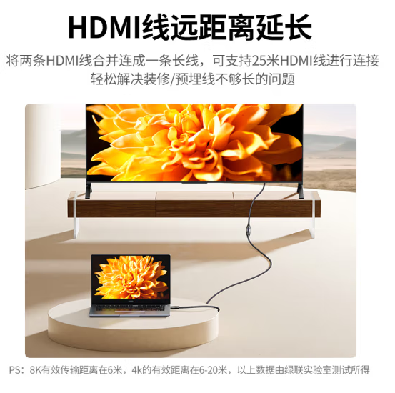 绿联90592HDMI 母对母8K高清连接头2.1版 