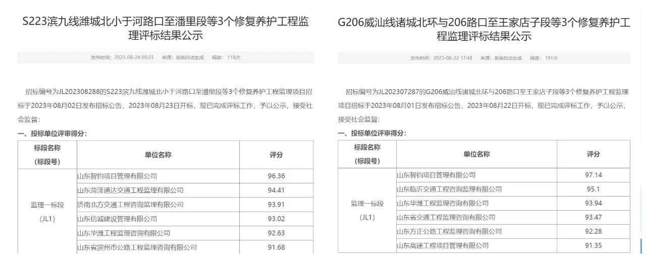 【喜报】智钧项管公司中标两个项目