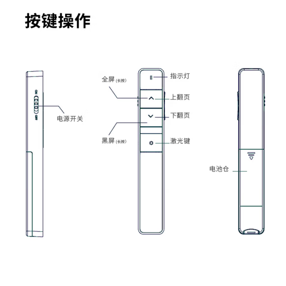 得力2802翻页笔（黑色）