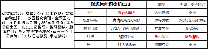 联想智能摄像机C33