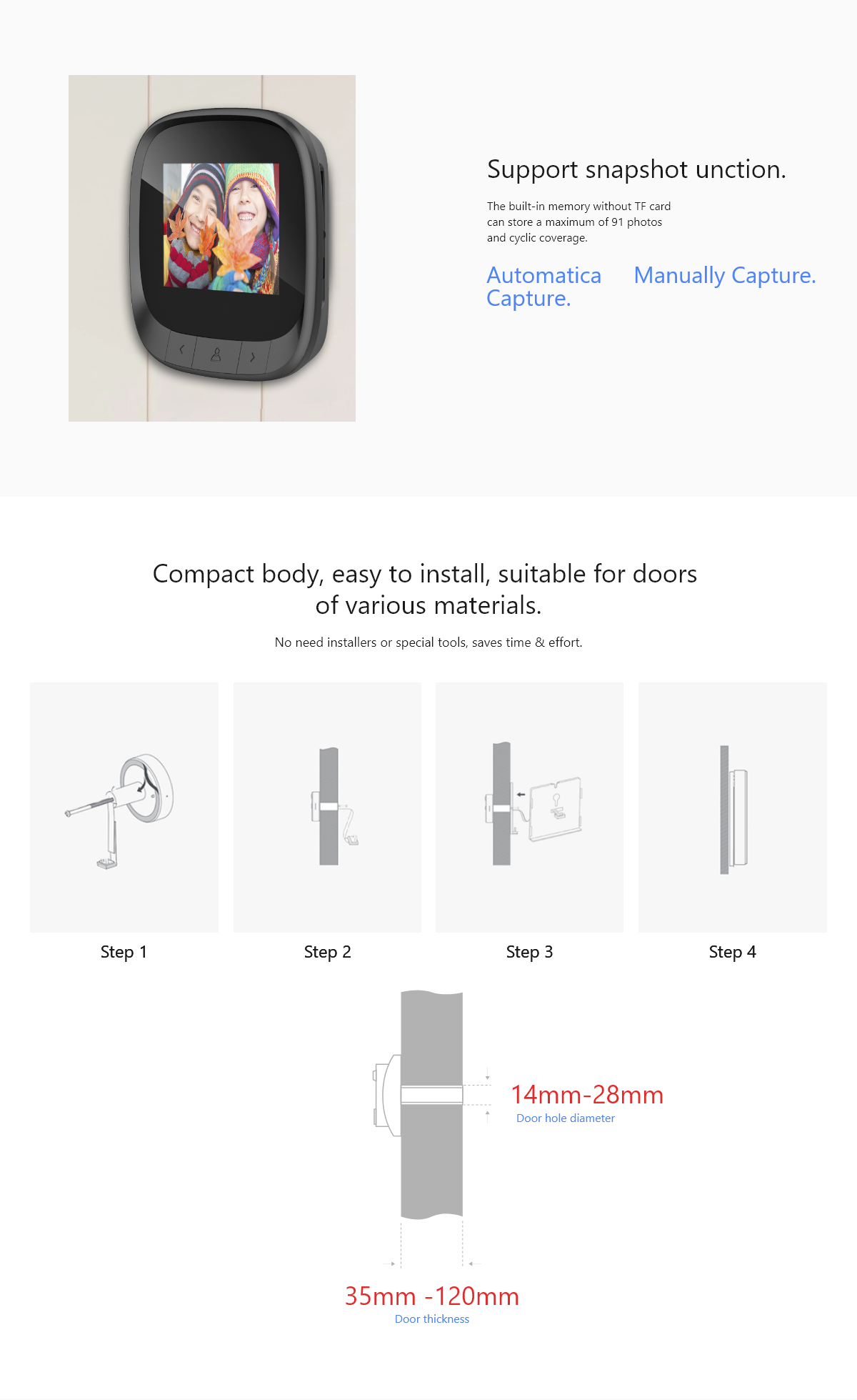 S19 2.4inch Digital Peephole Viewer 