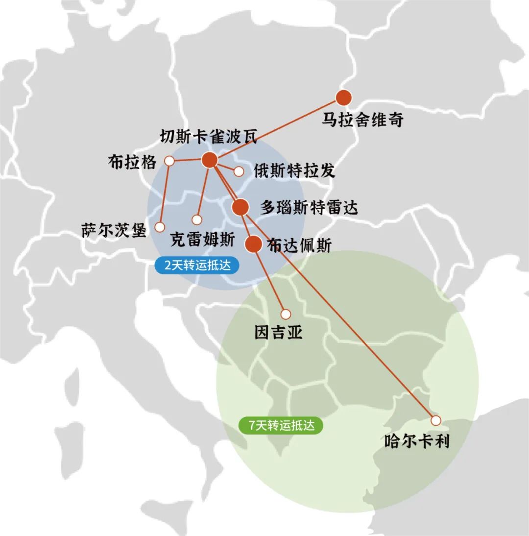 中欧班列可抵达中东欧哪些站点
