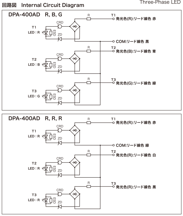 三相交流电源指示灯DPA-400AD坂詰SAKAZUME