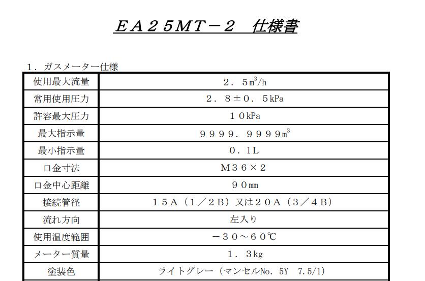 AICHITOKEI爱知時计电机液化石油气表EA25MT-2-ULS