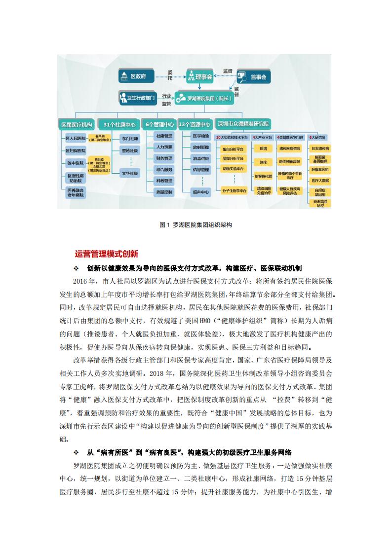 深圳市罗湖医院集团（项目）以人民健康为核心的医疗卫生服务体系改革