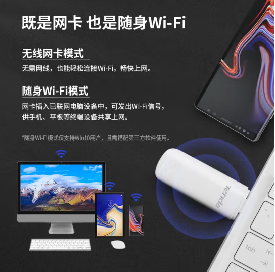 腾达  U18免驱 AX1800 WiFi6千兆双频无线网卡 