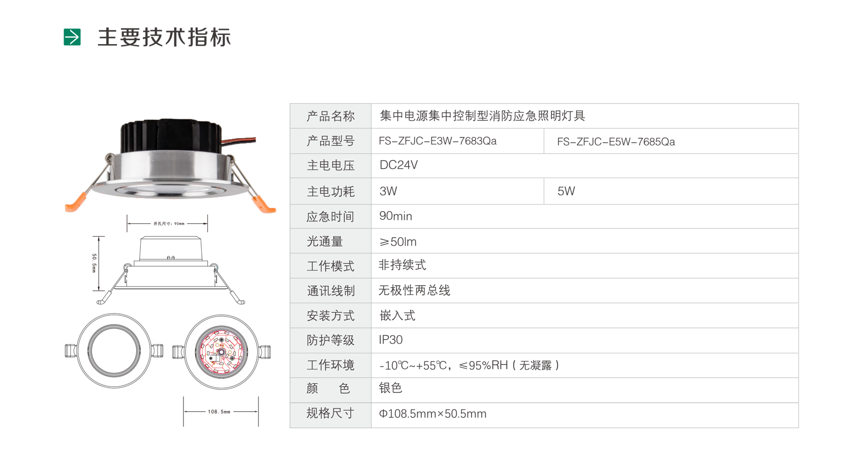 集中电源集中控制型消防应急照明灯具