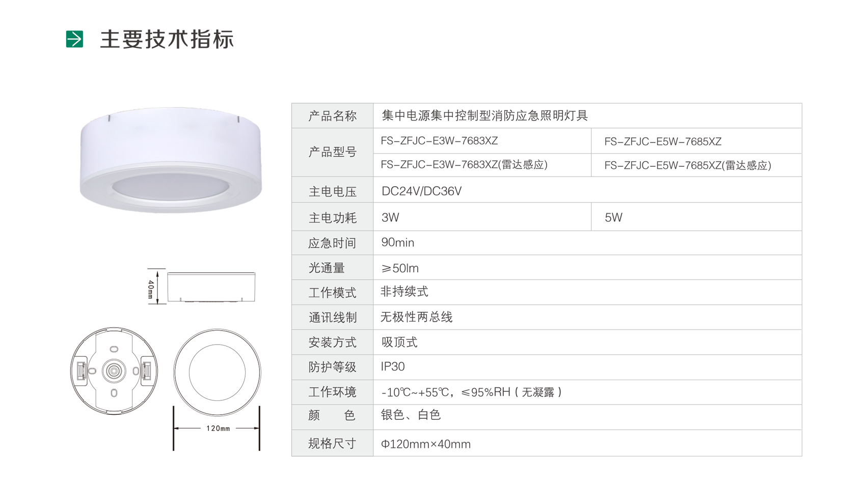 集中电源集中控制型消防应急照明灯具