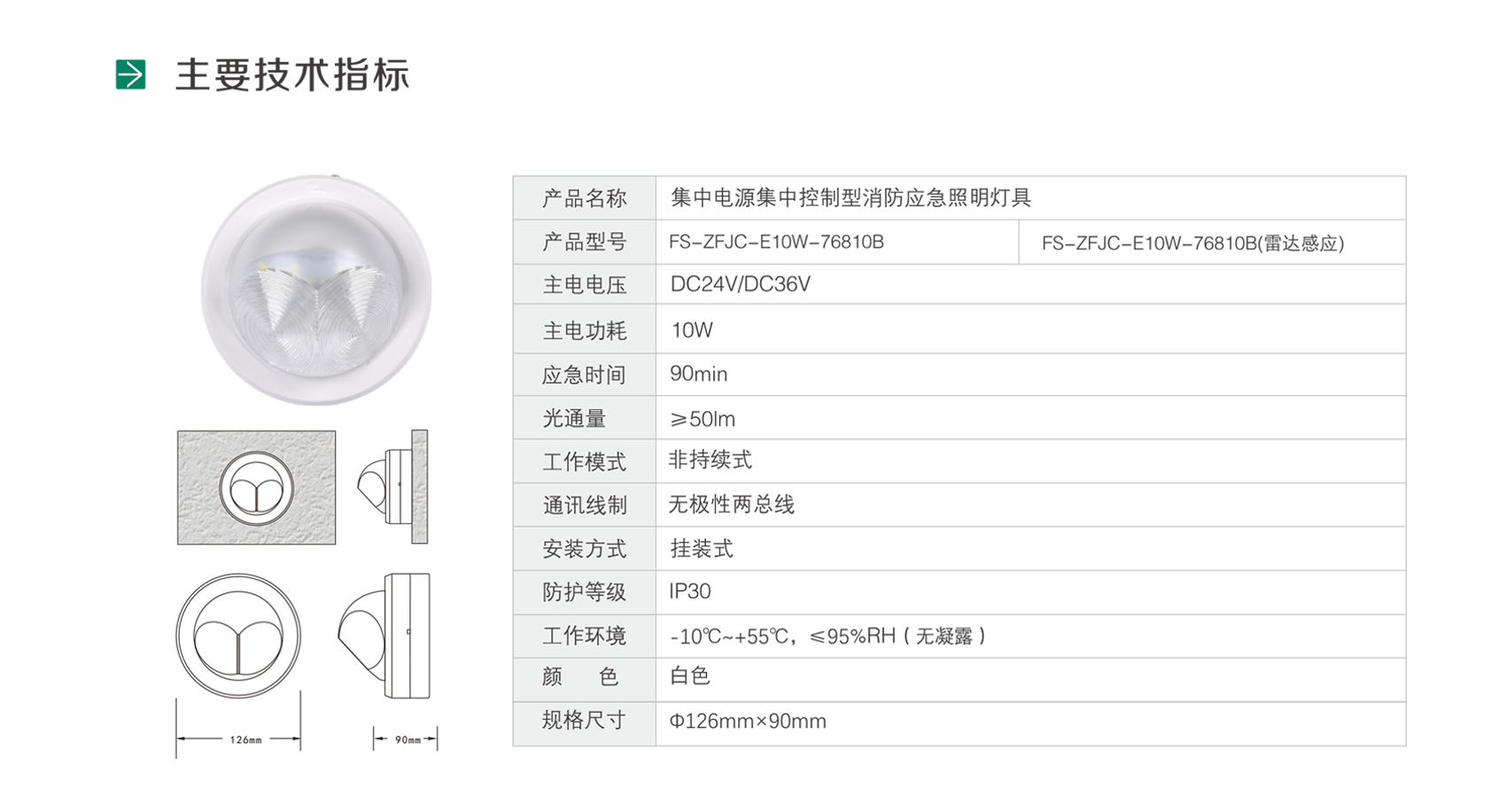 集中电源集中控制型消防应急照明灯具