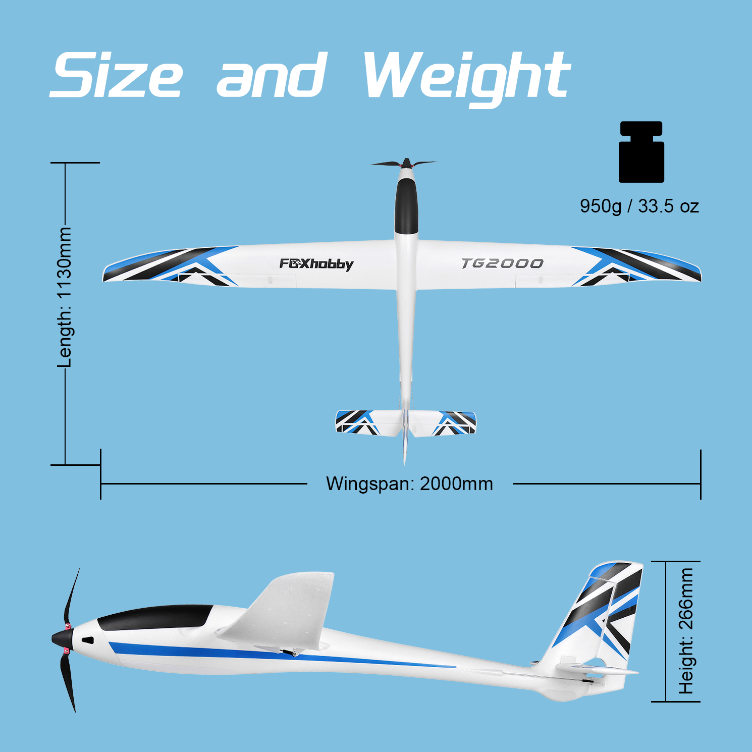 TOP RC HOBBY 2000mm TG2000