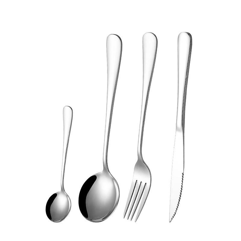 Basics Stainless Steel Flatware Set with Round Edge