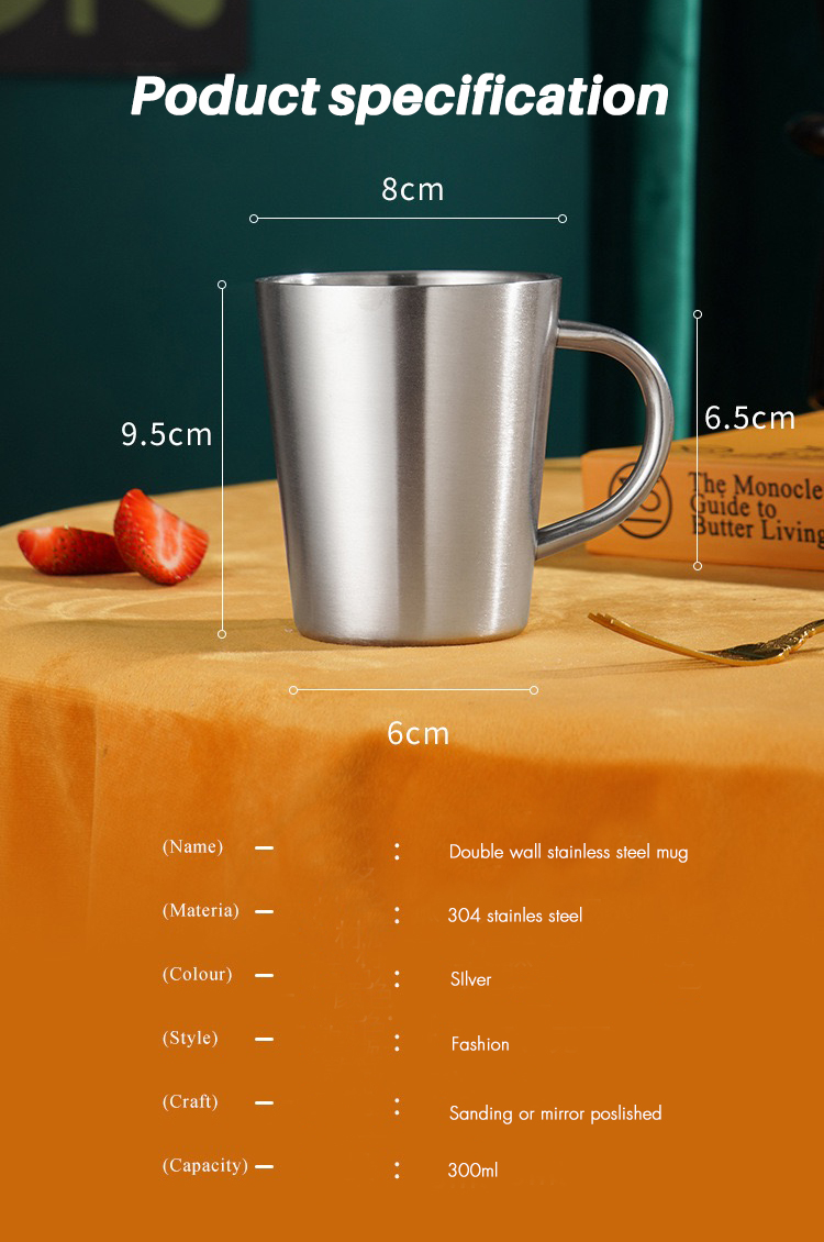 300ml Double Wall 304 Stainless Steel Mug