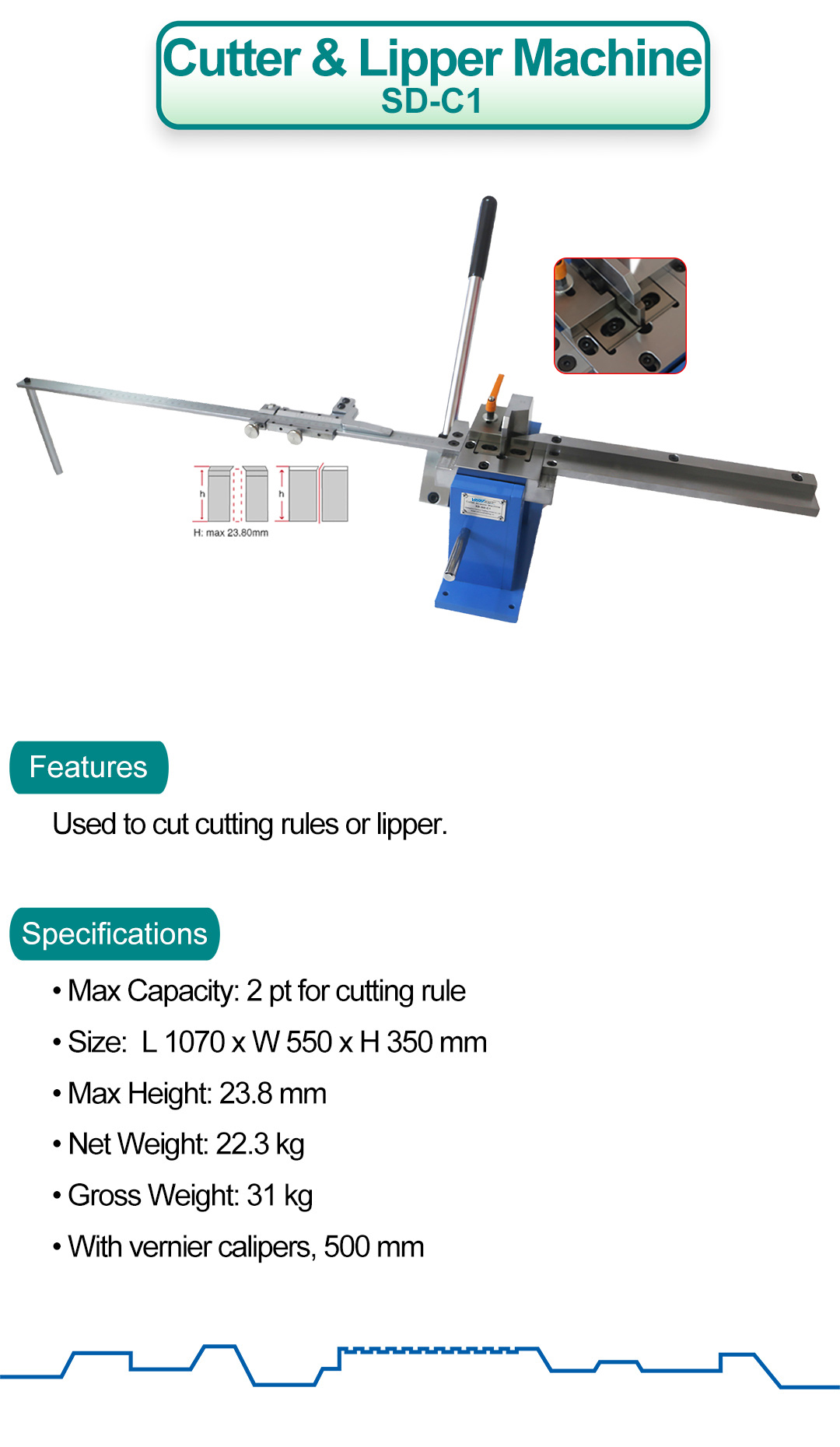 Cutter & Lipper  Machine: SD-C1