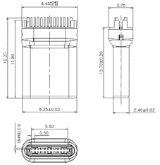 USB 2.0 Type-C PLUG IN TYPE 