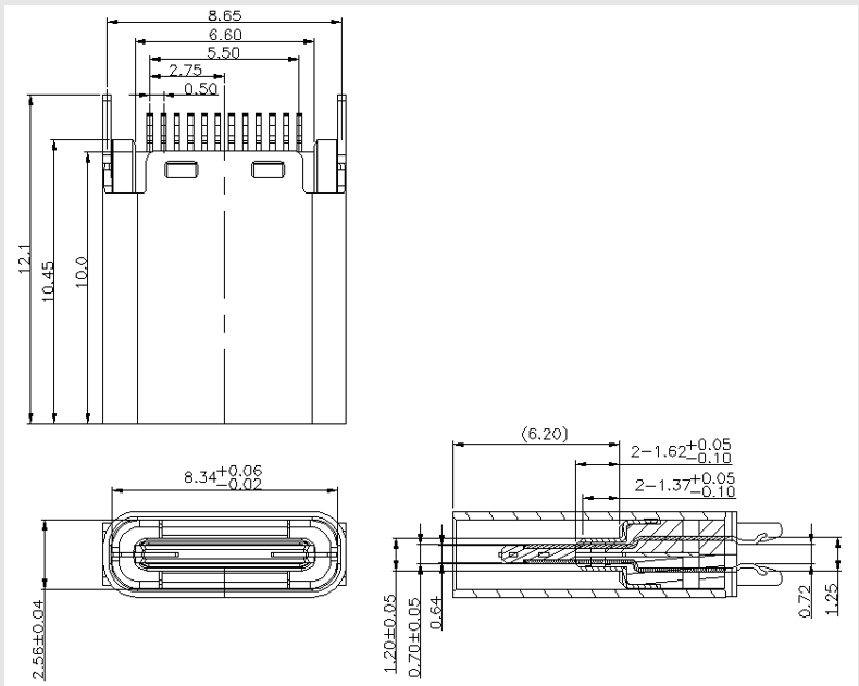 Type C Female Splint Type 10.0mm