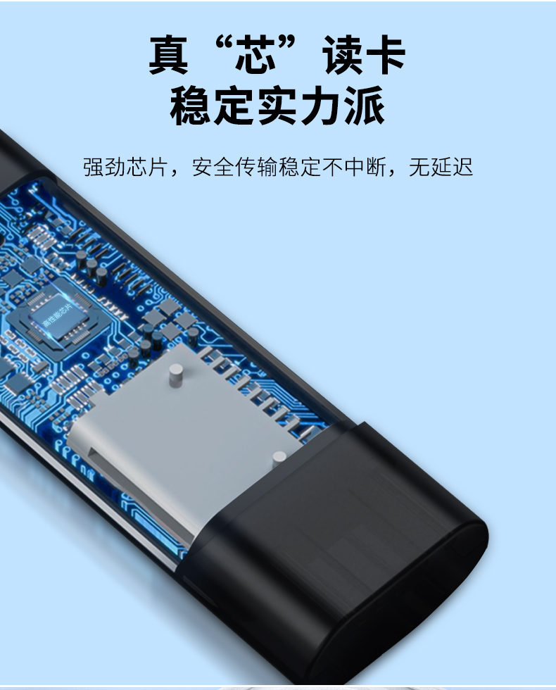 【D508】晶华二合一读卡器（USB+TYPE-C双接口）