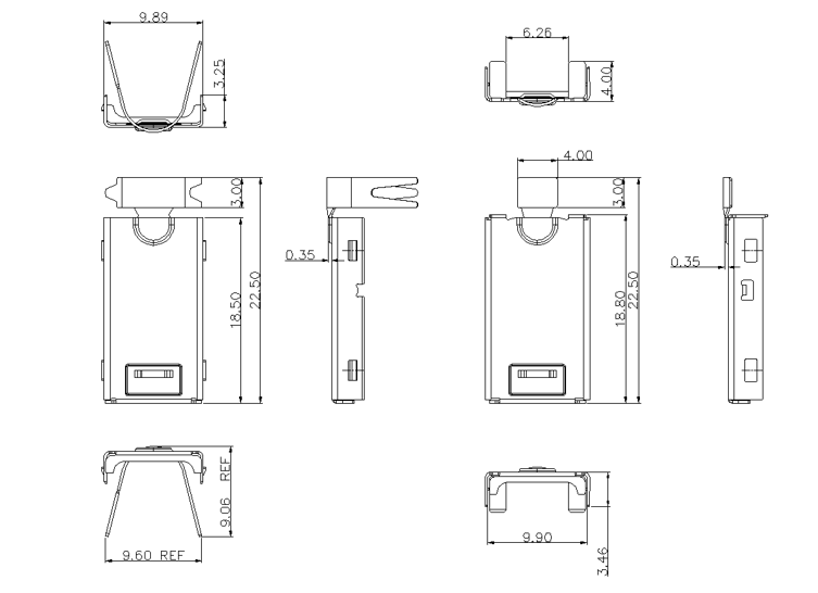 USB Type-C upper and lower shell—22.5mm